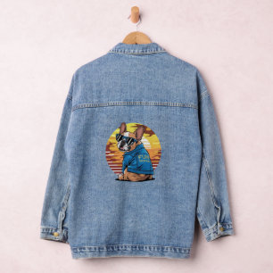 Cool rétro Français Bulldog Denim Jacket