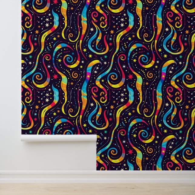 cool retro galaxy tiled pattern kids Wallpaper (Application)