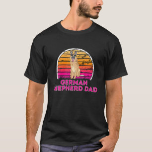Cool Retro German Shepherd Dad - Dog Lover Fathers T-Shirt
