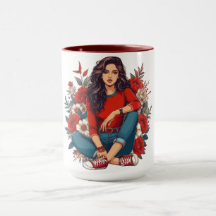 Cool Retro Girl Mug