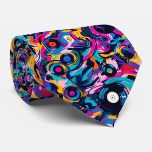 Cool retro graffiti pattern tiled tie