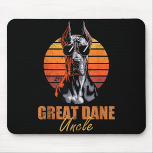 Cool Retro Great Dane Uncle Funny Vintage Dog Love Mouse Pad