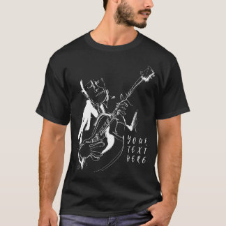 Cool Retro Guitarist Custom T-Shirt (名入れ対応)