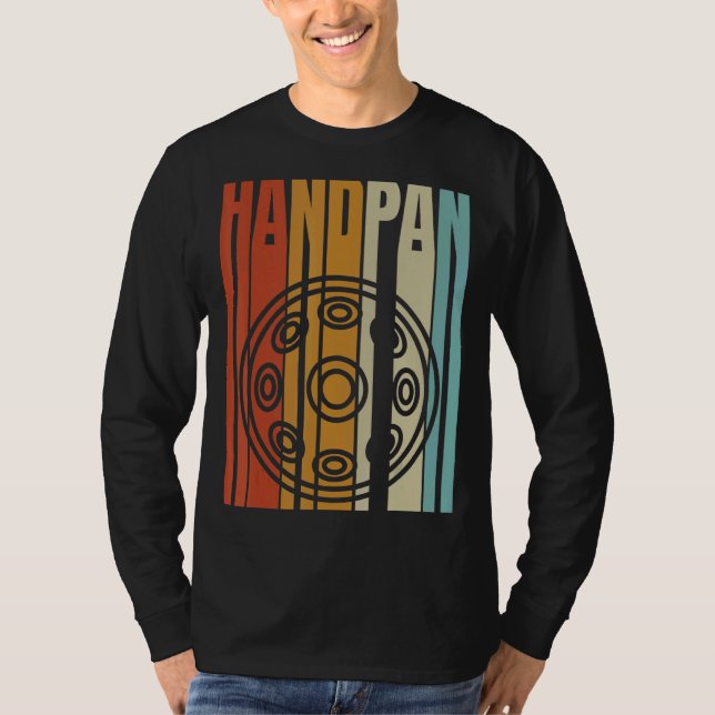 Cool Retro Handpan Player Instrument T-Shirt (Front)