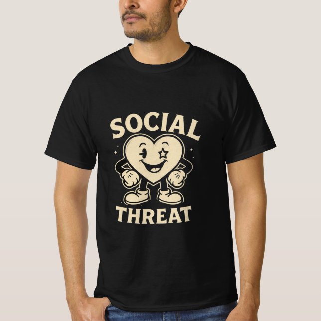 cool retro heart shape men tee (Front)