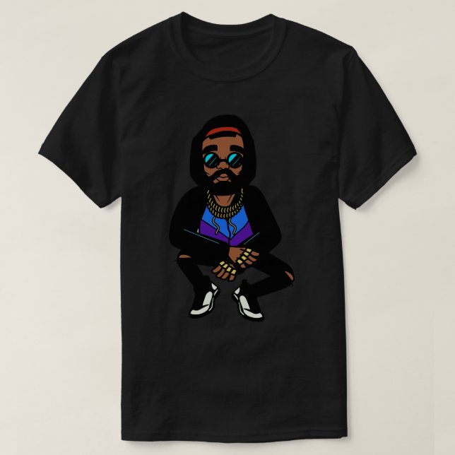 Cool Retro Hip Hop toon Character T-Shirt (Design Front)