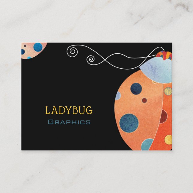 Cool Retro Ladybug Cartes de visite (Devant)