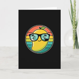Cool Retro Mango Fruit Costume Sungles Tropical Be Card