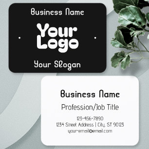 Cool Retro-Modern   Black & White Business Card