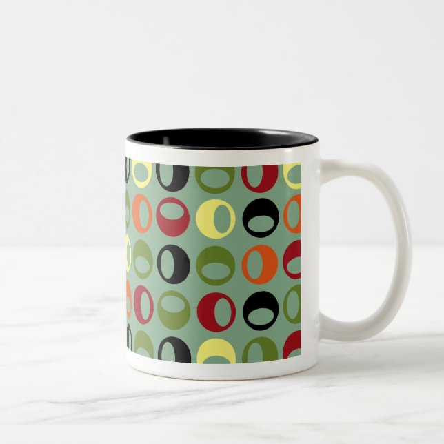 Cool Retro Modern Spheres Coffee Mug (Right)