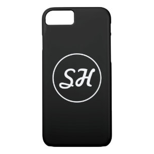 Cool Retro-Modern Style Monogram   Black & White Case-Mate iPhone Case