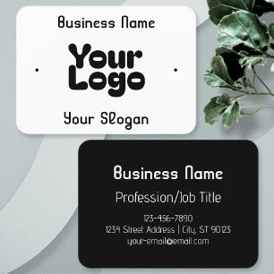 Cool Retro-Modern   White & Black Business Card