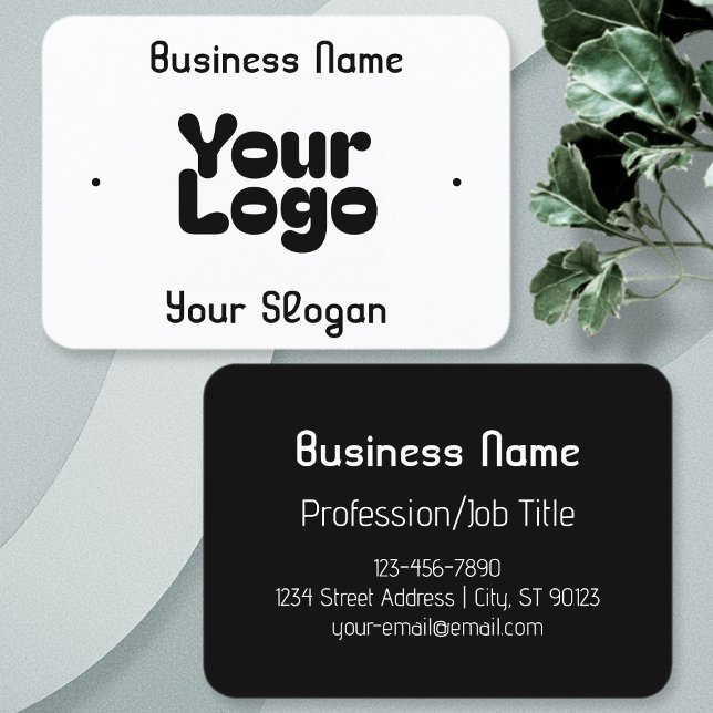 Cool Retro-Modern | White & Black Business Card (Creator Uploaded)