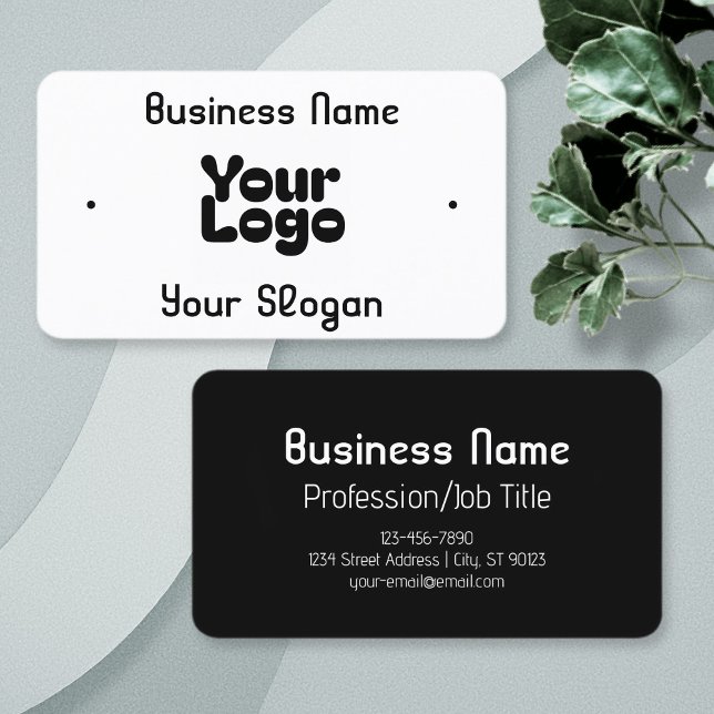 Cool Retro-Modern | White & Black Business Card (Creator Uploaded)