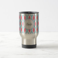 Cool retro monogram ornament geometric curve Ikat