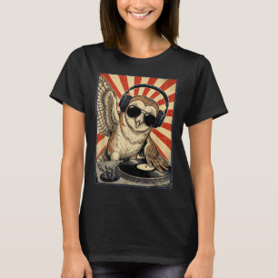 Cool Retro Owl DJ Funny Owls Music Men Women Kids T-Shirt