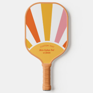 Cool Retro Pickleball Sunburst Personalized  Paddle