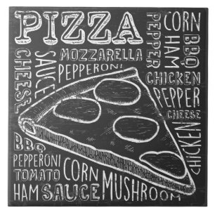 Cool retro pizza home business crafting tile