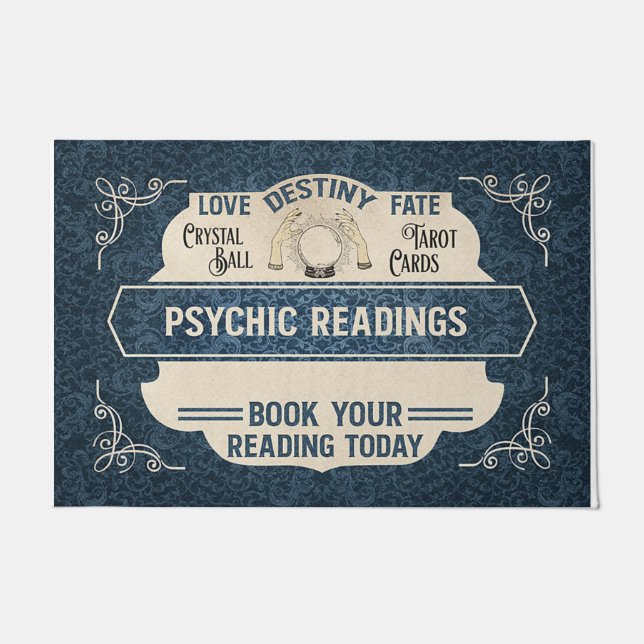 Cool Retro Psychic Reading Mat, Tarot Lovers  Doormat (Front)