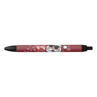 Cool Retro Santa Christmas Red Bandana Scarf Black Ink Pen