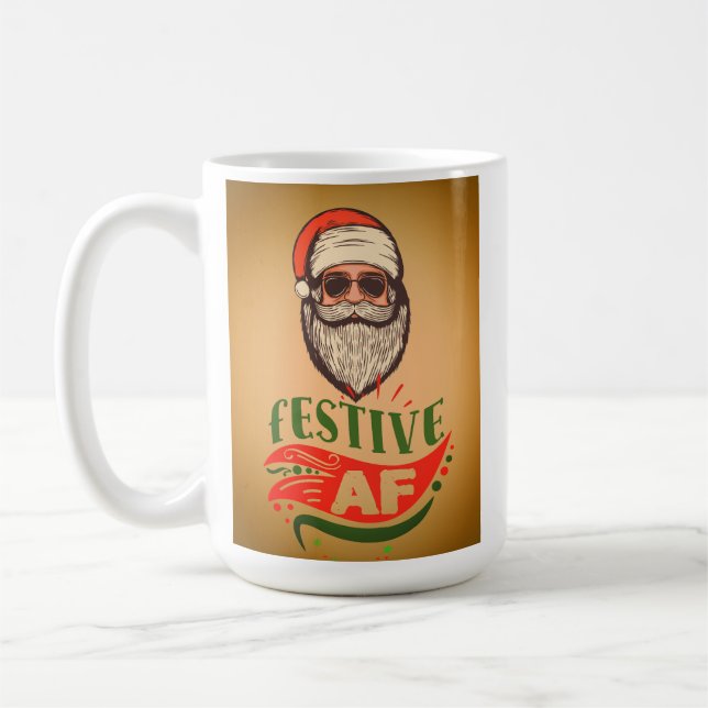 Cool Retro Santa Holiday Mug (Left)