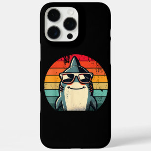 Cool Retro Shark in Sunglasses 70s 80s 90s Funny S iPhone 16 Pro Max Case