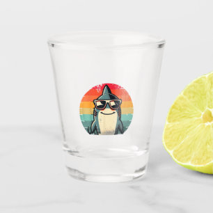 Cool Retro Shark in Sunglasses 70s 80s 90s Funny S Shot Glass