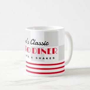 Cool retro style 50's diner café mug cadeau