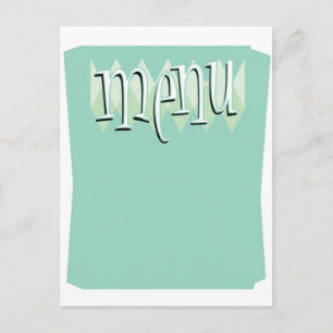 Cool retro style Blank menu template Postcard