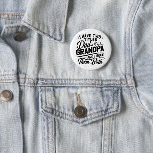 Cool Retro Style Gift for New Grandpas  2 Inch Round Button