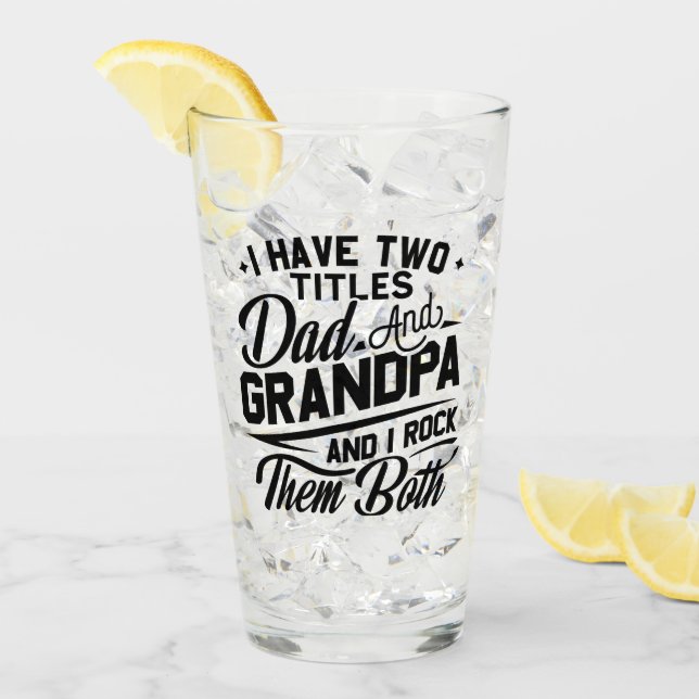 Cool Retro Style Gift for New Grandpas  Glass (Front Ice)