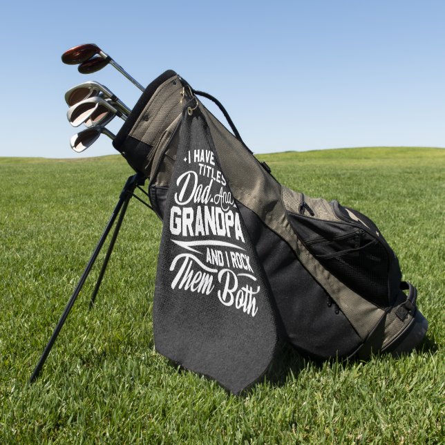 Cool Retro Style Gift for New Grandpas  Golf Towel (Green)