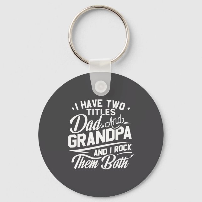 Cool Retro Style Gift For New Grandpas  Keychain (Front)