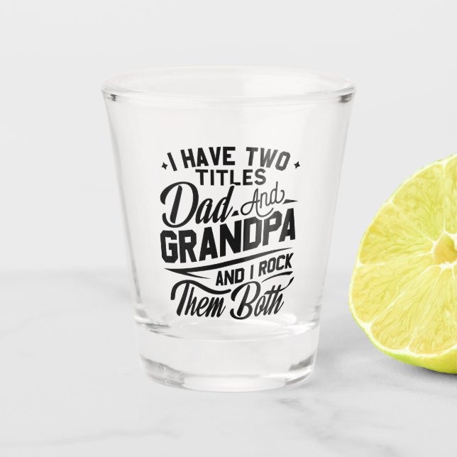 Cool Retro Style Gift for New Grandpas  Shot Glass (Front)