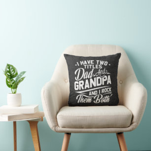 Cool Retro Style Gift for New Grandpas  Throw Pillow