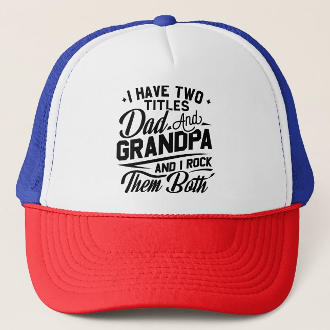 Cool Retro Style Gift for New Grandpas  Trucker Hat (Front)