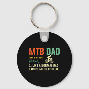 Cool Retro Style Mountain Biking Dad Gifts Mtb Bik Keychain