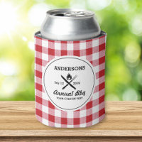 Cool Retro Summer BBQ Grill Utensils Red Check