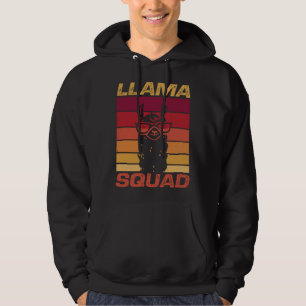 Cool Retro Sunglasses Llama  Llama Squad Hoodie