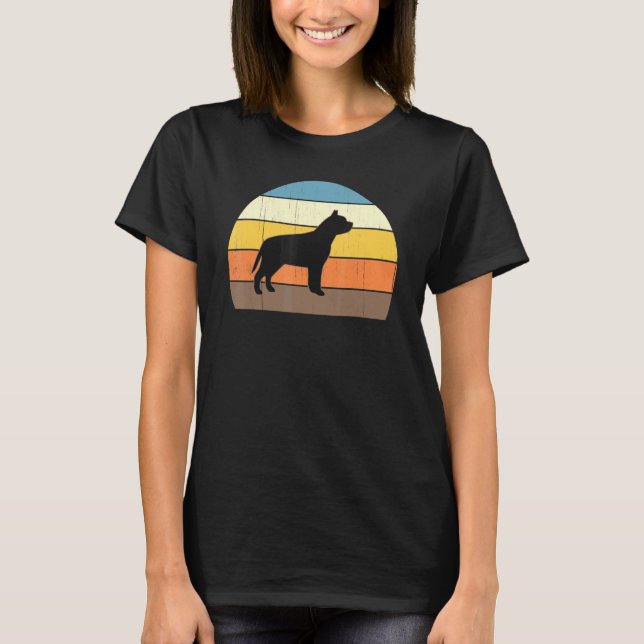 Cool Retro Sunset Pit Bulls - Great Pitbull Owner T-Shirt (Front)