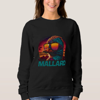 Cool Retro Sunset Sunglasses Mallard Sweatshirt