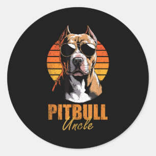 Cool Retro Tbull Uncle Funny Vintage Dog Lovers Classic Round Sticker