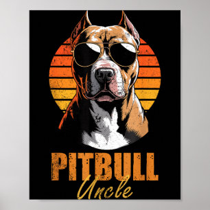 Cool Retro Tbull Uncle Funny Vintage Dog Lovers  Poster