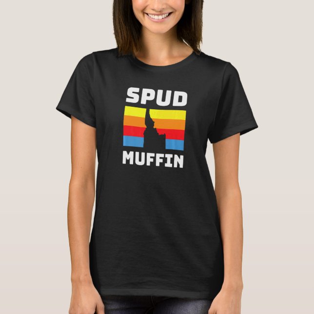 Cool Retro Travel Idaho Vacation Potatoes Spud Muf T-Shirt (Front)