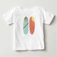 Cool Retro Vintage Blue and Red Surfboard