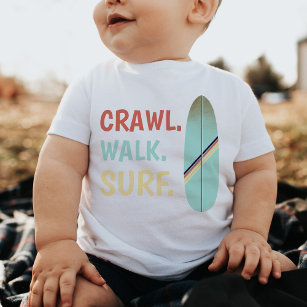Cool Retro Vintage Blue Surfboard  Surf   Baby T-Shirt