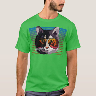 Cool Retro Vintage Cat Wearing Sunglasses Design  T-Shirt