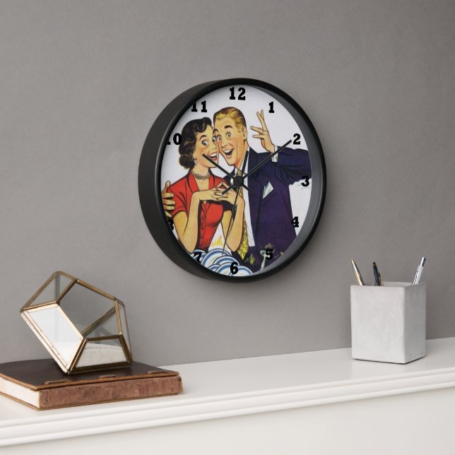 cool retro vintage kitchen couple clock (Office)