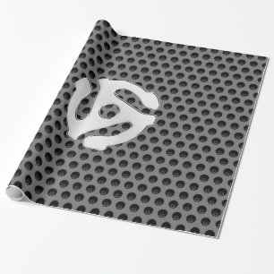 COOL Retro Vintage Silver Chrome Like 45 spacer DJ Wrapping Paper