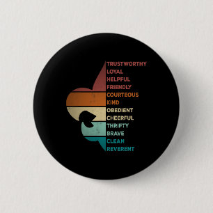 Cool Retro Vintage Style Scouting Law 2 Inch Round Button